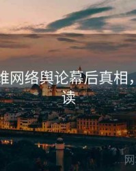 吃瓜多维网络舆论幕后真相，避坑必读