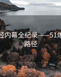 前瞻财经内幕全纪录——51爆料传播路径