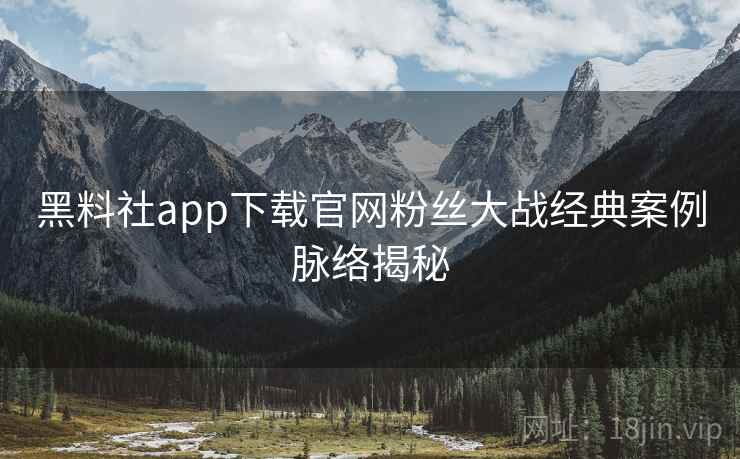 黑料社app下载官网粉丝大战经典案例脉络揭秘