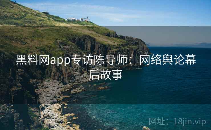 黑料网app专访陈导师:网络舆论幕后故事 黑料网app专访陈导师:网络舆论幕后故事